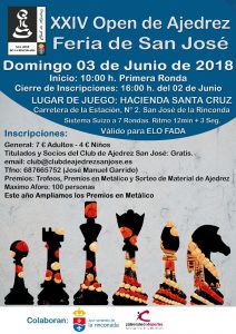 XXIV Open de Ajedrez de Feria de San José @ Hacienda de Santa Cruz | Andalucía | España